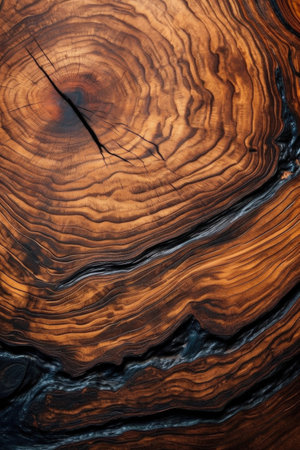 rustic wood table surface with natural imperfections, created with generative aiの素材