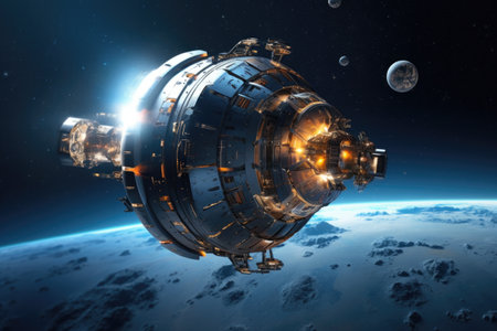 nanotechnology for space exploration concept, created with generative aiの素材