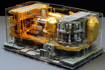 nuclear battery in a partially assembled state, created with generative aiの素材