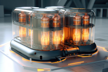 3d rendering of nuclear battery technology, created with generative aiの素材