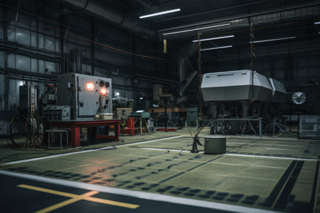 quantum radar system in a military facility, created with generative aiの素材