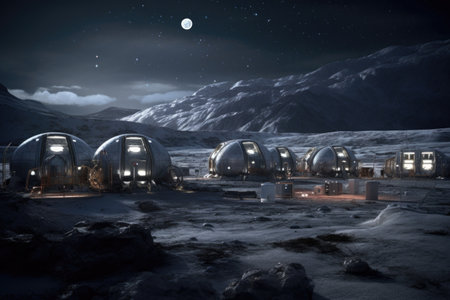 energy storage system for the lunar base during the lunar night, created with generative aiの素材