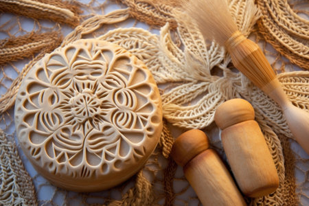 artisan bread dough shaped into intricate designs, created with generative aiの素材