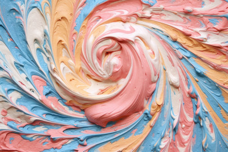 close-up of ice cream swirl texture, created with generative aiの素材