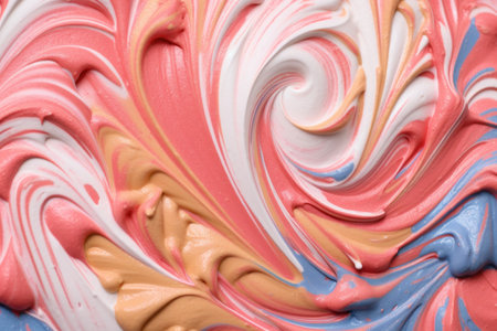 close-up of ice cream swirl texture, created with generative aiの素材