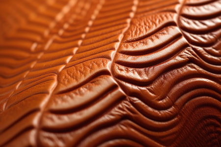 macro shot of leather texture and patterns in saddle making, created with generative aiの素材