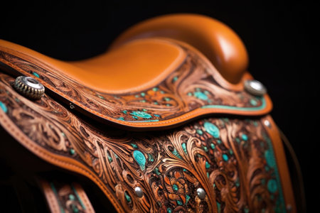 handcrafted saddle details and decorations, created with generative aiの素材