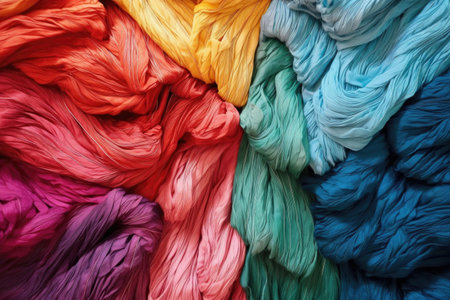 close-up of colorful hair dye samples, created with generative aiの素材