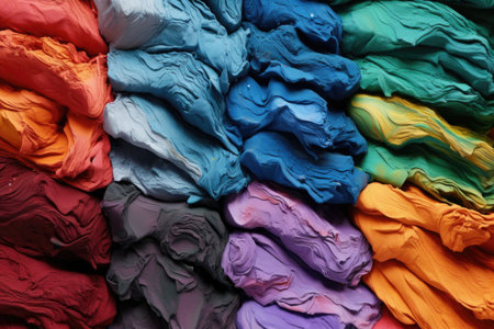 close-up of colorful hair dye samples, created with generative aiの素材