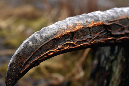 close-up of a bent and worn fencing blade, created with generative aiの素材
