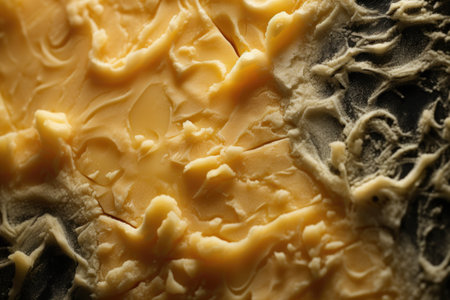 macro shot of cheese texture and patterns, created with generative aiの素材