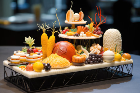 3d printed food display showcasing innovation, created with generative aiの素材