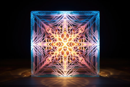 hologram of an intricate geometric pattern, created with generative aiの素材
