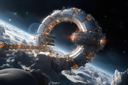 nanotechnology for space exploration concept, created with generative aiの素材