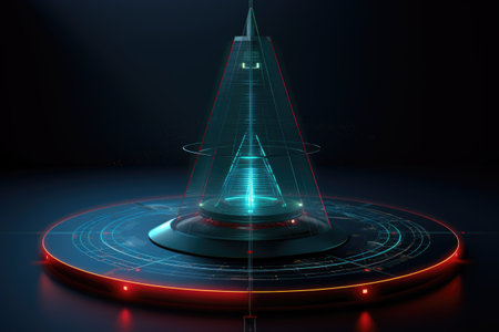 futuristic quantum radar concept design, created with generative aiの素材