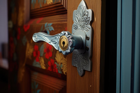 door lock replacement with a new one, created with generative aiの素材