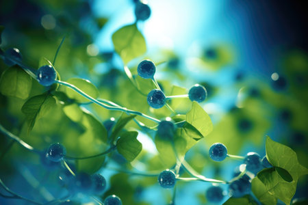 nanoparticles used in artificial photosynthesis process, created with generative aiの素材