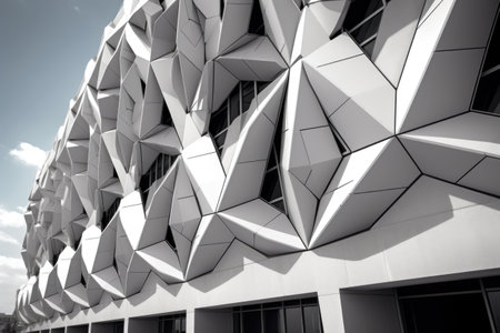 architectural details of a stadiums exterior, created with generative aiの素材