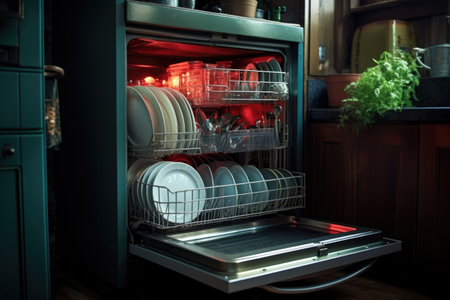 sudsy water in kitchen sink, created with generative aiの素材