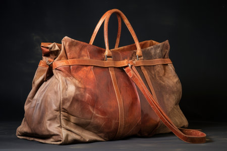 leather bag treated with conditioner and cloth, created with generative aiの素材