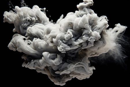 smoke clouds forming abstract shapes in zero gravity, created with generative aiの素材