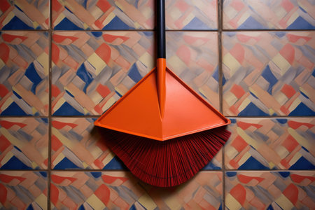 sweeping a dusty old attic or basement floor with cobwebs, created with generative aiの素材