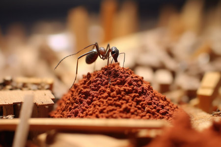 detailed look at anthill construction material, created with generative aiの素材