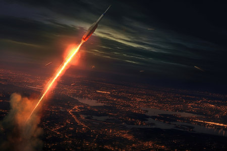 satellite deploying from rocket in low orbit, created with generative aiの素材