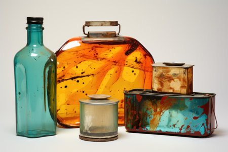 various upcycled products made from recycled oil, created with generative aiの素材