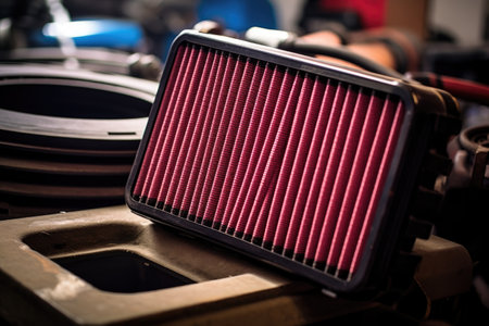 car air filter replacement in progress, created with generative aiの素材