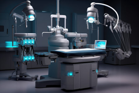 robotic surgical system with advanced technology, created with generative aiの素材
