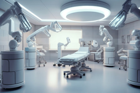robotic surgical system and medical equipment, created with generative aiの素材