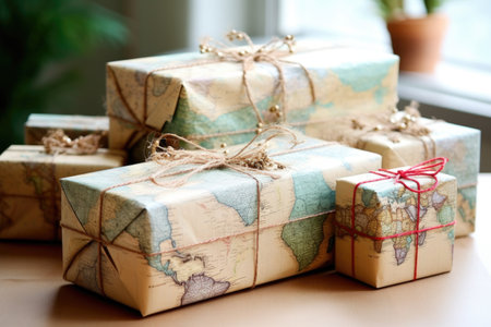 creative diy gift wrapping ideas displayed, created with generative aiの素材