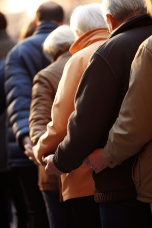 shot of a group of unidentifiable people unity in support or solidarity, created with generative aiの素材