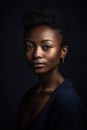 shot of a beautiful young woman posing in the studio, created with generative aiの素材