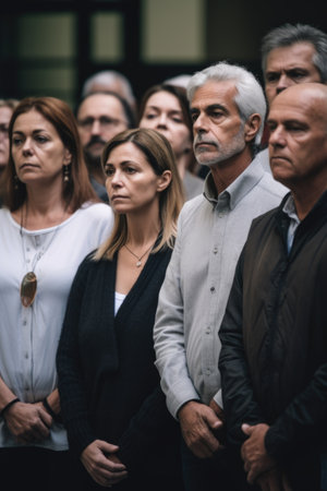 shot of a group of people standing together at court, created with generative aiの素材