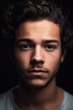 a cropped image of a beautiful young man, created with generative aiの素材