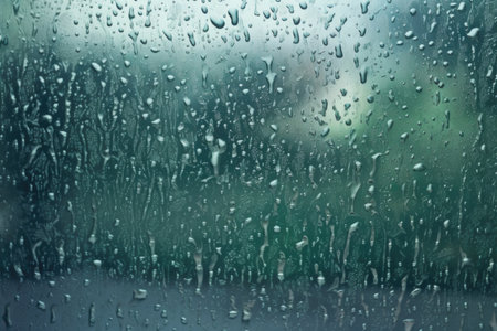 water droplets on freshly cleaned high-rise windows, created with generative aiの素材