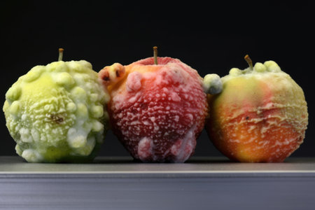 mold growth on expired fruit in detail, created with generative aiの素材