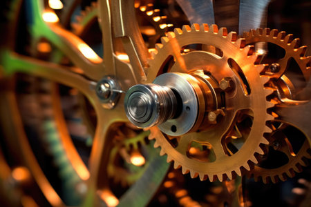 close-up of spinning bicycle wheel and gears in motion, created with generative aiの素材