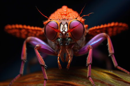 frogs tongue sticking to a fly, showing intricate details, created with generative aiの素材