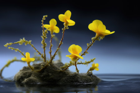 utricularia, aquatic bladderwort, capturing small prey, created with generative aiの素材