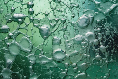 detail of soapy water on greenhouse glass, created with generative aiの素材