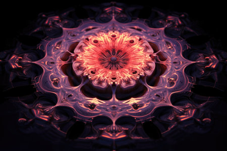 abstract cymatics design in a vibrating liquid, created with generative aiの素材