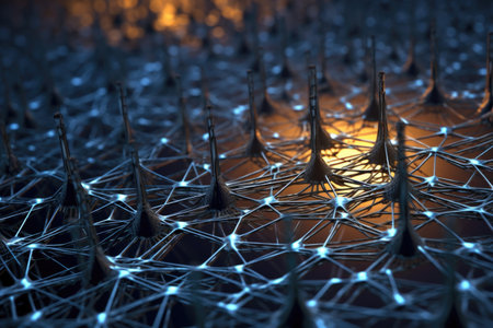 nanowires connected to form an intricate network, created with generative aiの素材