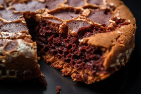 close-up of a bitten cookie revealing its texture, created with generative aiの素材