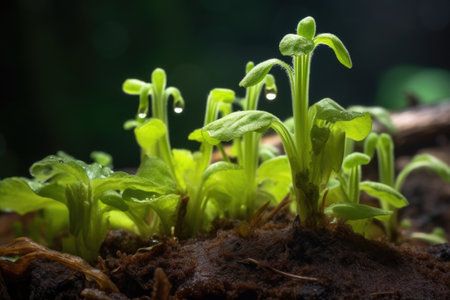 butterwort plant with sticky leaves trapping small insects, created with generative aiの素材