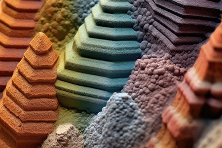 extreme close-up of various sand grain colors, created with generative aiの素材