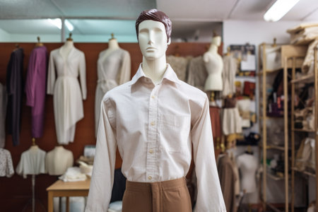 mannequin wearing half-finished garment, created with generative aiの素材