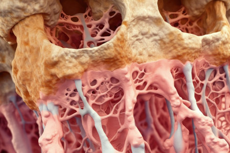 regenerative medicine: bone graft under microscope, created with generative aiの素材